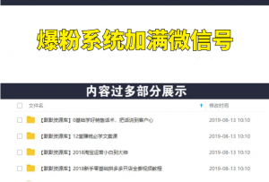 爆粉系统轻松加满15个5000人微信号-多课资源站