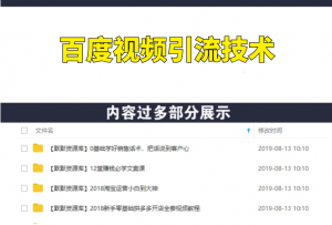 百度视频全自动被动引流技术，轻松每天100个精准粉-多课资源站