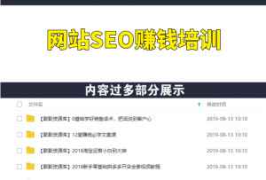 网站SEO赚钱培训，年赚百万绝对不只是梦想-多课资源站