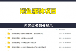 闲鱼搬砖项目：手把手赚钱实操指导，日躺赚300+-多课资源站