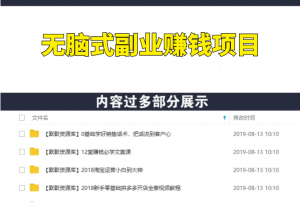 无脑式副业赚钱项目，售价3000元（项目资料+教程）-多课资源站
