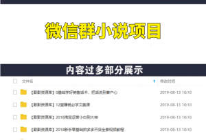 微信群小说项目月入1-3万实战操作方法2.0-多课资源站