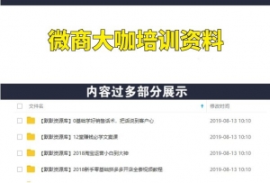 微商小白到顶级大咖内部培训资料课程，价值2000-多课资源站