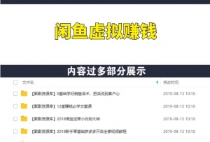 闲鱼虚拟产品赚钱弟子班，带你月赚5000+-多课资源站