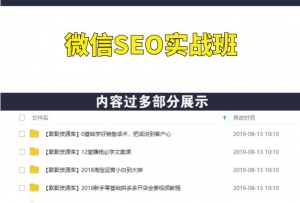 微信SEO精准引流玩法实战班，批量注册公众号+量产原创文+关键词霸屏-多课资源站