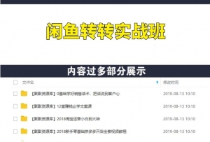 闲鱼转转项目玩法实战班-多课资源站