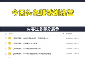 今日头条赚钱训练营，做一个赚钱的自媒体（共30节）-多课资源站