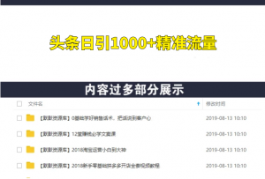 头条日引1000+精准流量，3分钟一篇爆文，傻瓜式操作(首次公开)-多课资源站