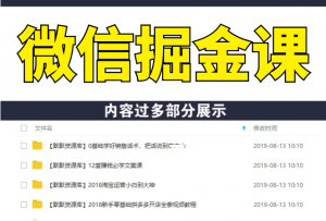 一学就会的微信掘金课，打造吸金微信群 业绩暴涨100倍 每月多赚3万(无水印)-多课资源站