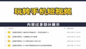 260W粉丝大佬带你玩转手机短视频：20节剪辑+9节拍摄 实操教学课程-多课资源站