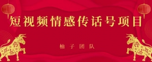 短视频情感传话号项目，细分领域的赚钱门道【视频课程】-多课资源站