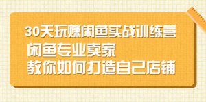 30天玩赚闲鱼实战训练营，闲鱼专业卖家教你如何打造自己店铺-多课资源站