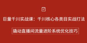 巨量千川实战课：千川核心各类目实战打法，撬动直播间流量进阶系统优化技巧-多课资源站