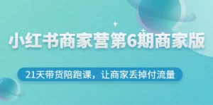 小红书商家营第6期商家版，21天带货陪跑课，让商家丢掉付流量-多课资源站