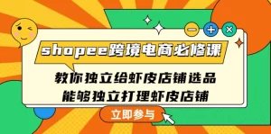 shopee跨境电商必修课：教你独立给虾皮店铺选品，能够独立打理虾皮店铺-多课资源站