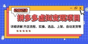 拼多多虚拟变现项目：讲解开店流程-实操-选品-上架-自动发货等-多课资源站