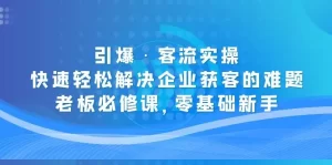 引爆·客流实操：快速轻松解决企业获客的难题，老板必修课，零基础新手-多课资源站