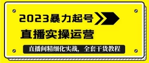 2023暴力起号+直播实操运营，全套直播间精细化实战，全套干货教程！-多课资源站