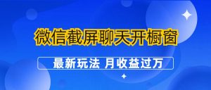 微信截屏聊天开橱窗卖女性用品：最新玩法 月收益过万-多课资源站
