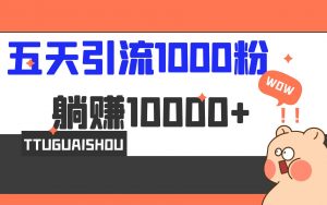 5天引流1000+，赚了1w+-多课资源站