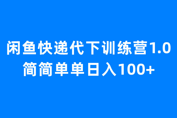 闲鱼快递代下训练营1.0，简简单单日入100+-好课945知识付费商城