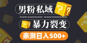 男粉项目，一个作品变现1000+，新渠道新玩法，一部手机实现月入过万-多课资源站