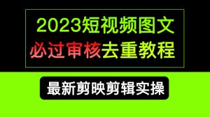 短视频和图文必过审核去重教程，剪映剪辑去重方法汇总实操，搬运必学-多课资源站