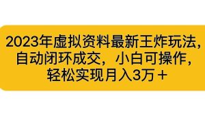 虚拟资料最新王炸玩法，自动闭环成交，小白可操作，轻松实现月入3…-多课资源站