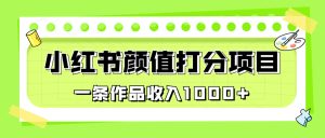 适合0基础小白的小红书颜值打分项目，一条作品收入1000+-多课资源站