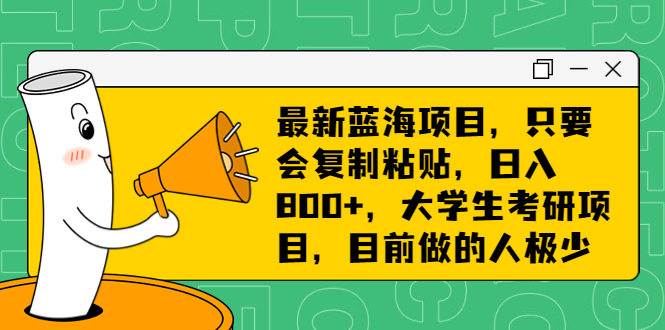 最新蓝海项目，只要会复制粘贴，日入800+，大学生考研项目，目前做的人极少-网课资源站