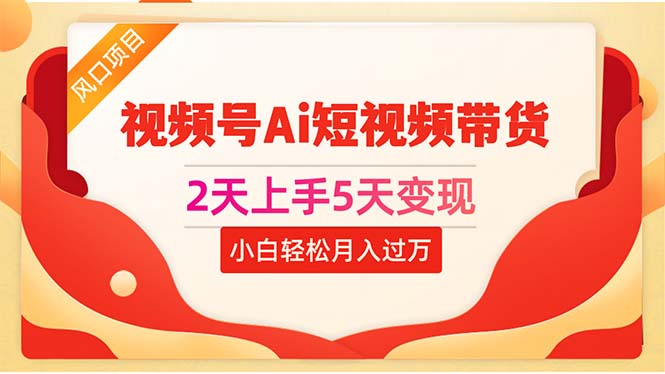 2天上手5天变现视频号Ai短视频带货0粉丝0基础小白轻松月入过万-多课Ai资源库