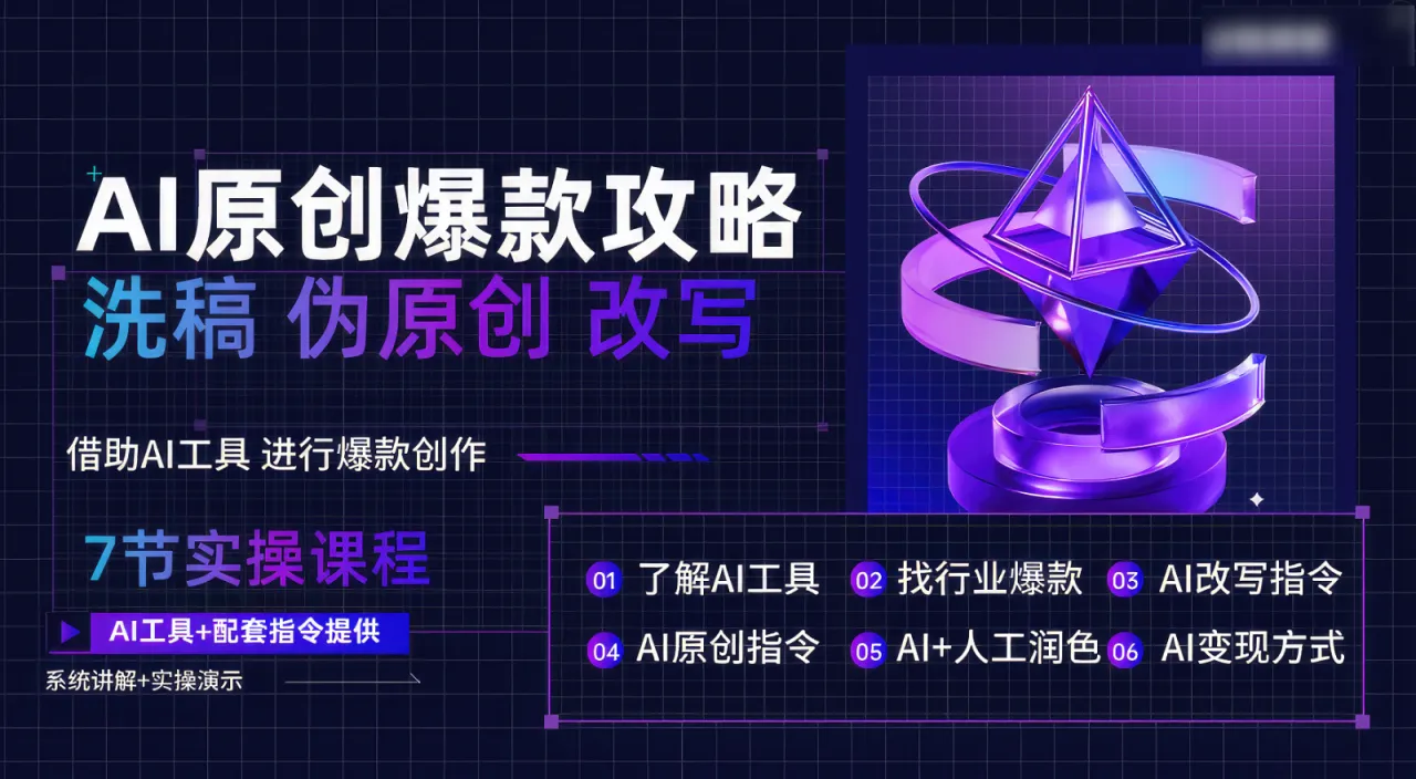 AI原创爆款攻略，洗稿改写伪原创必备，轻松创作10万 爆款文案-多课Ai资源库