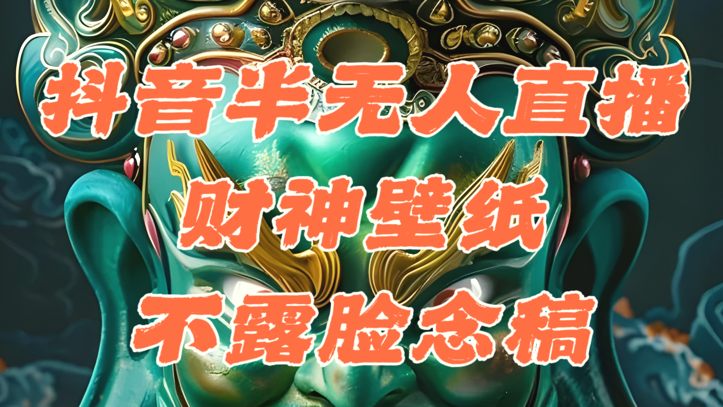抖音半无人直播公会素材撸音浪，生肖财神AI图直播不露脸读稿，单日1000-多课Ai资源库