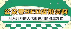 公众号SEO虚拟资料，操作简单，日入500+，可批量操作【揭秘】-多课资源站