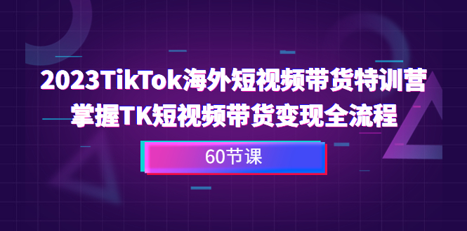 TikTok海外短视频带货特训营，掌握TK短视频带货变现全流程（60节课）-多课资源站