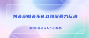 抖音胎教音乐2.0，超级暴力变现玩法，日入500+，适合0基础宝妈小白操作-多课资源站