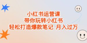 小红书运营课，带你玩转小红书，轻松打造爆款笔记 月入过万-多课资源站