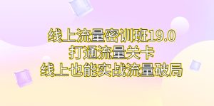线上流量密训班19.0，打通流量关卡，线上也能实战流量破局-多课资源站
