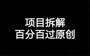 项目拆解百分百过原创，解决项目拆解赛道难过原创的问题-多课资源站