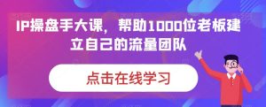 IP-操盘手大课，帮助1000位老板建立自己的流量团队（13节课）-多课资源站