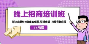 线上·招商培训班，解决流量和转化难的难题 引爆市场 从起号到变现（15节）-多课资源站