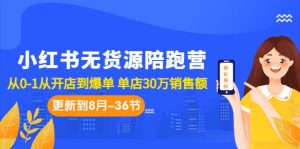 小红书无货源陪跑营：从0-1从开店到爆单 单店30万销售额（更至8月-36节课）-多课资源站