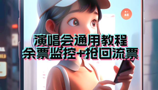 演唱会通用_余票监控+抢回流票（教程+软件）-多课资源站