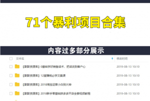 71个暴利项目合集,惊爆你的眼球-多课资源站