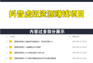 抖音虚拟资源赚钱项目，个人操作基本每天纯利300左右（可放大）-多课资源站