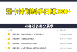 搞歪卡计划新手小白都能日赚300+-多课资源站