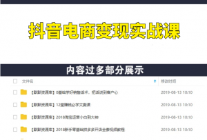 抖音电商快速变现必备12堂实战课-多课资源站