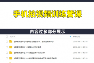 手机轻松拍视频训练营课，人人都是VLOGER-多课资源站