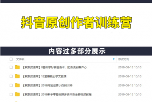 抖音原创作者内容训练营，0基础+0资源+0经验，也能月入万元-多课资源站