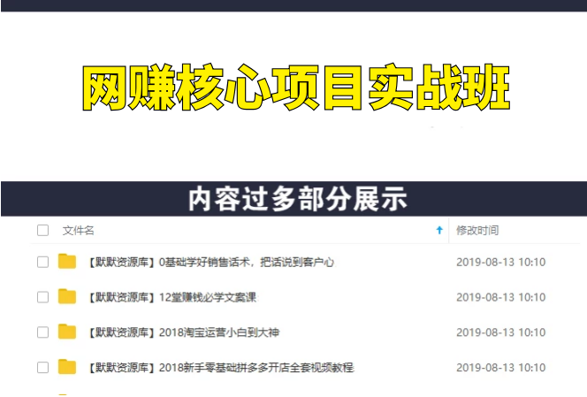 暴利网赚核心项目实战班，大佬讲课实战解析-多课资源站